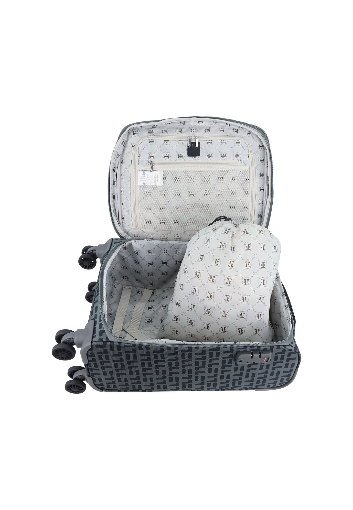 ELLE Couture Handgepäck Weichschalenkoffer / Trolley / Reisekoffer (Small) Grau