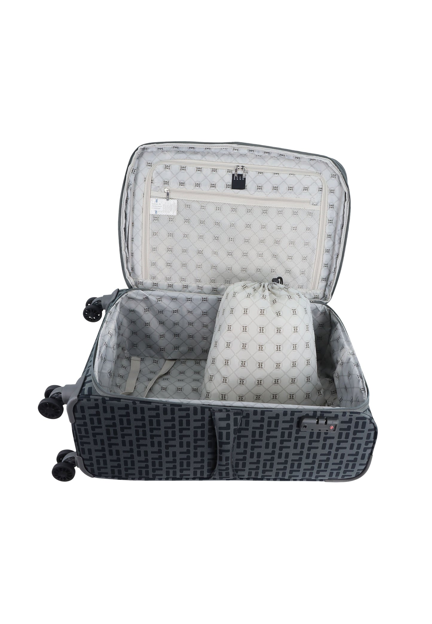 ELLE Couture Weichschalenkoffer / Trolley / Reisekoffer (Medium) Grau