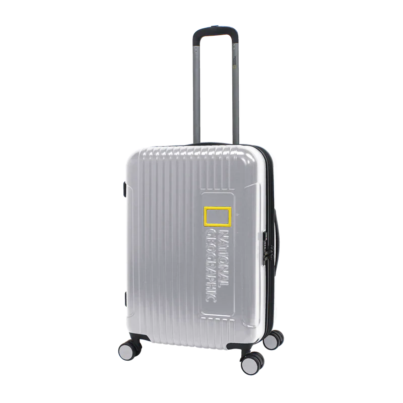 National Geographic - Canyon Hartschalenkoffer / Trolley / Reisekoffer - 67 cm - (Medium) - Silber