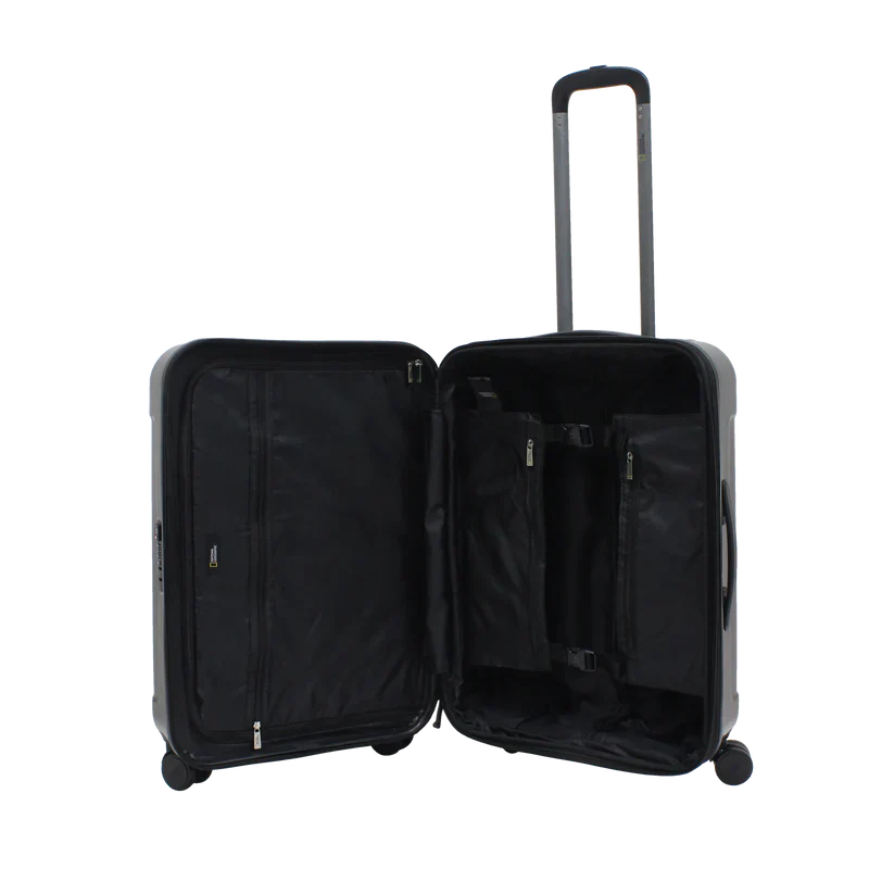 National Geographic - Canyon Hartschalenkoffer / Trolley / Reisekoffer - 67 cm - (Medium) - Silber