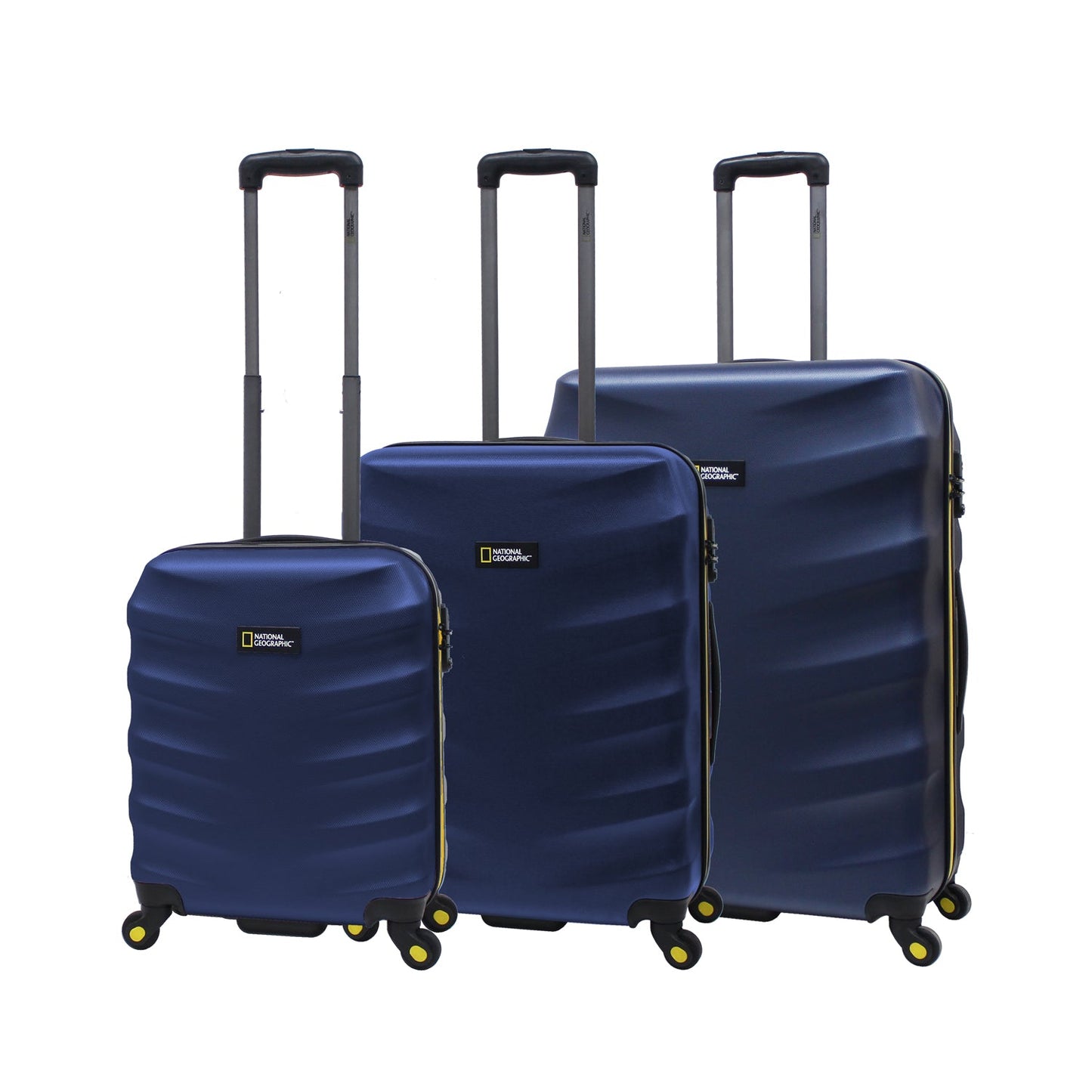 National Geographic - Arete Hartschalen-Kofferset / Trolley-Set / Reisekofferset - (S/M/L) Schwarz