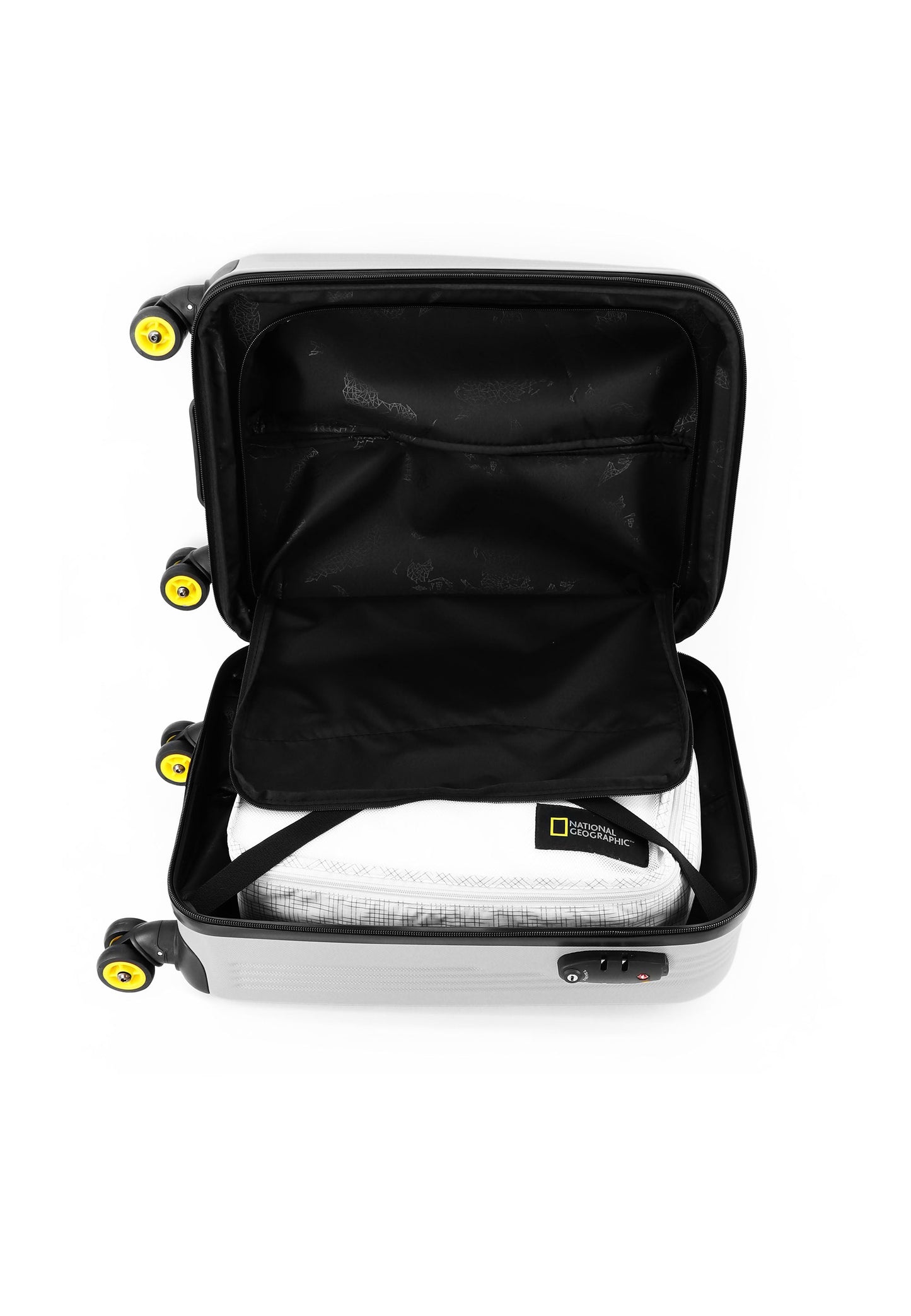 National Geographic - Aerodrome Handgepäck Hartschalenkoffer / Trolley / Reisekoffer - 54 cm - (Small) - Silber