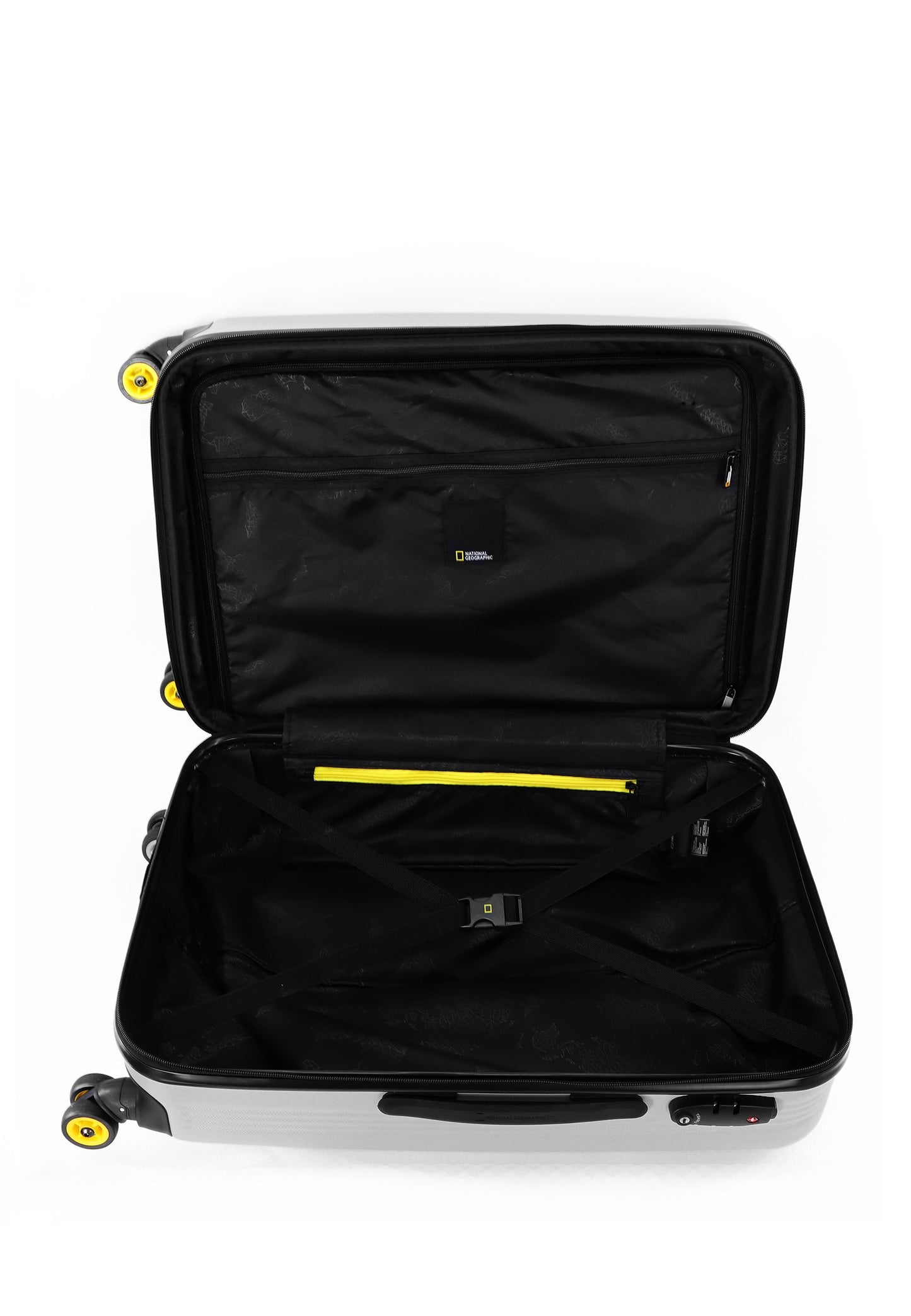 National Geographic - Aerodrome Hartschalenkoffer / Trolley / Reisekoffer - 67 cm - (Medium) - Silber