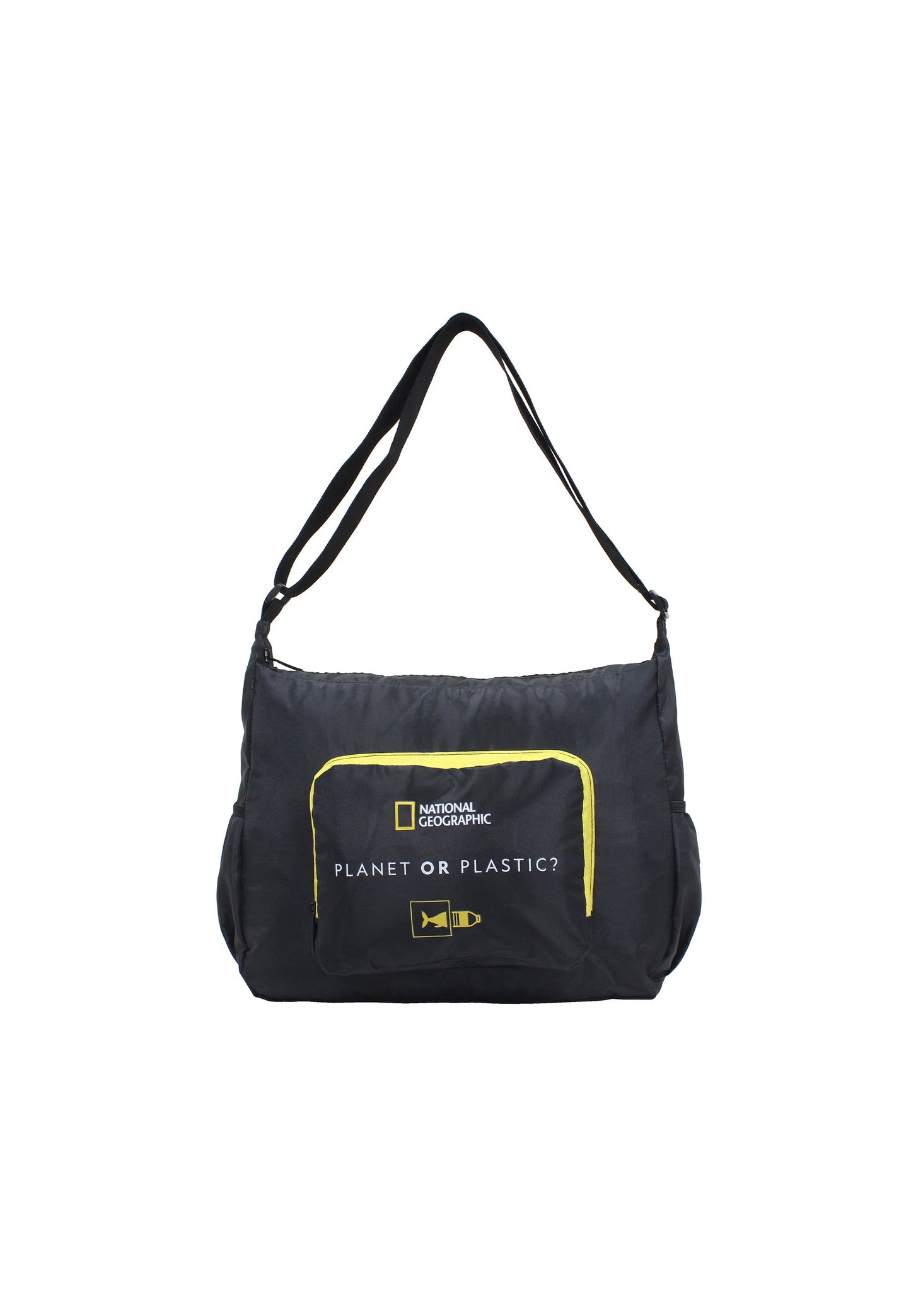 National Geographic - Foldable Faltbare Schultertasche / Umhängetasche / Handtasche - 27cm Schwarz