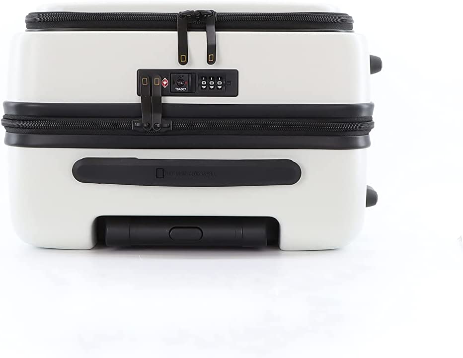 National Geographic - Lodge Handgepäck Hartschalenkoffer / Trolley / Reisekoffer - 55 cm - (Small) - Weiß