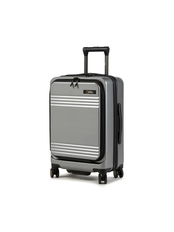 National Geographic - Lodge Handgepäck Hartschalenkoffer / Trolley / Reisekoffer - 55 cm - (Small) - Silber