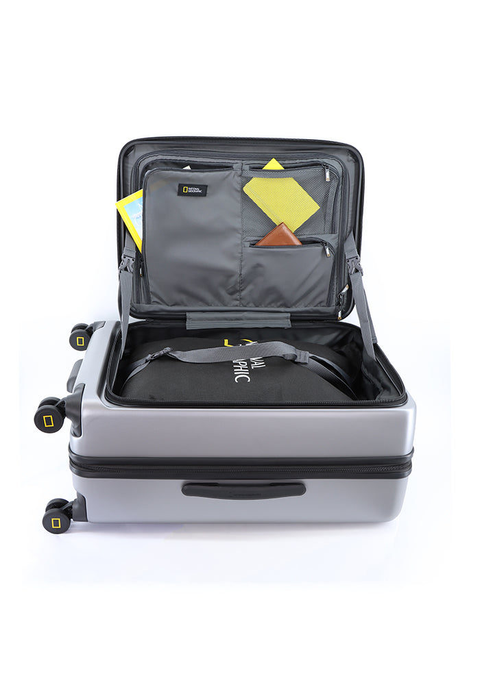 National Geographic - Lodge Hartschalenkoffer / Trolley / Reisekoffer - 67.8cm - (Medium) Silber