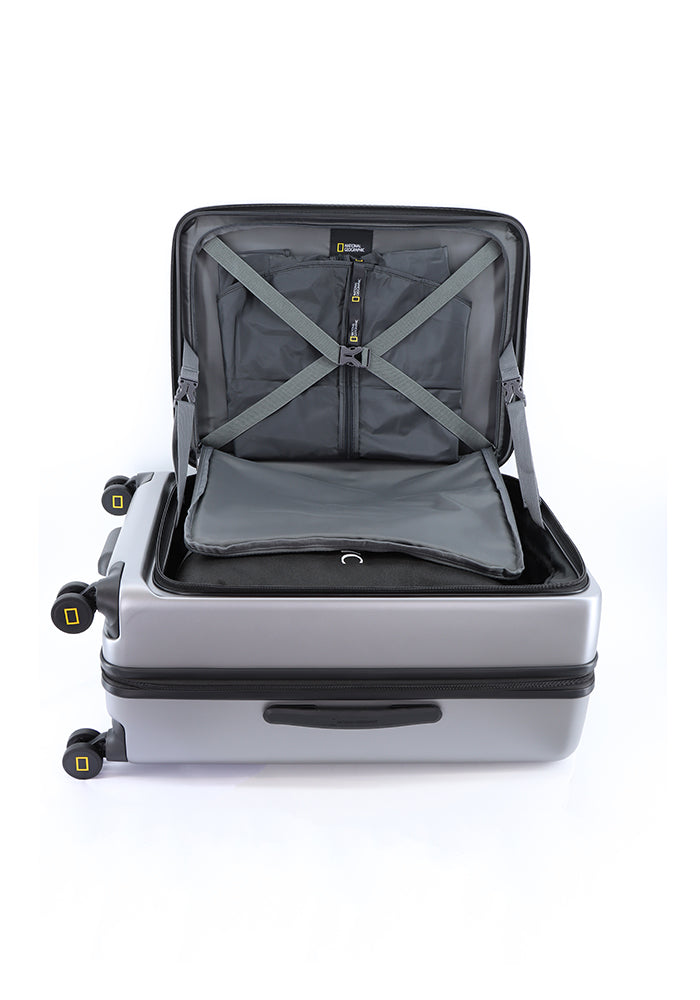 National Geographic - Lodge Hartschalenkoffer / Trolley / Reisekoffer - 67.8cm - (Medium) Silber