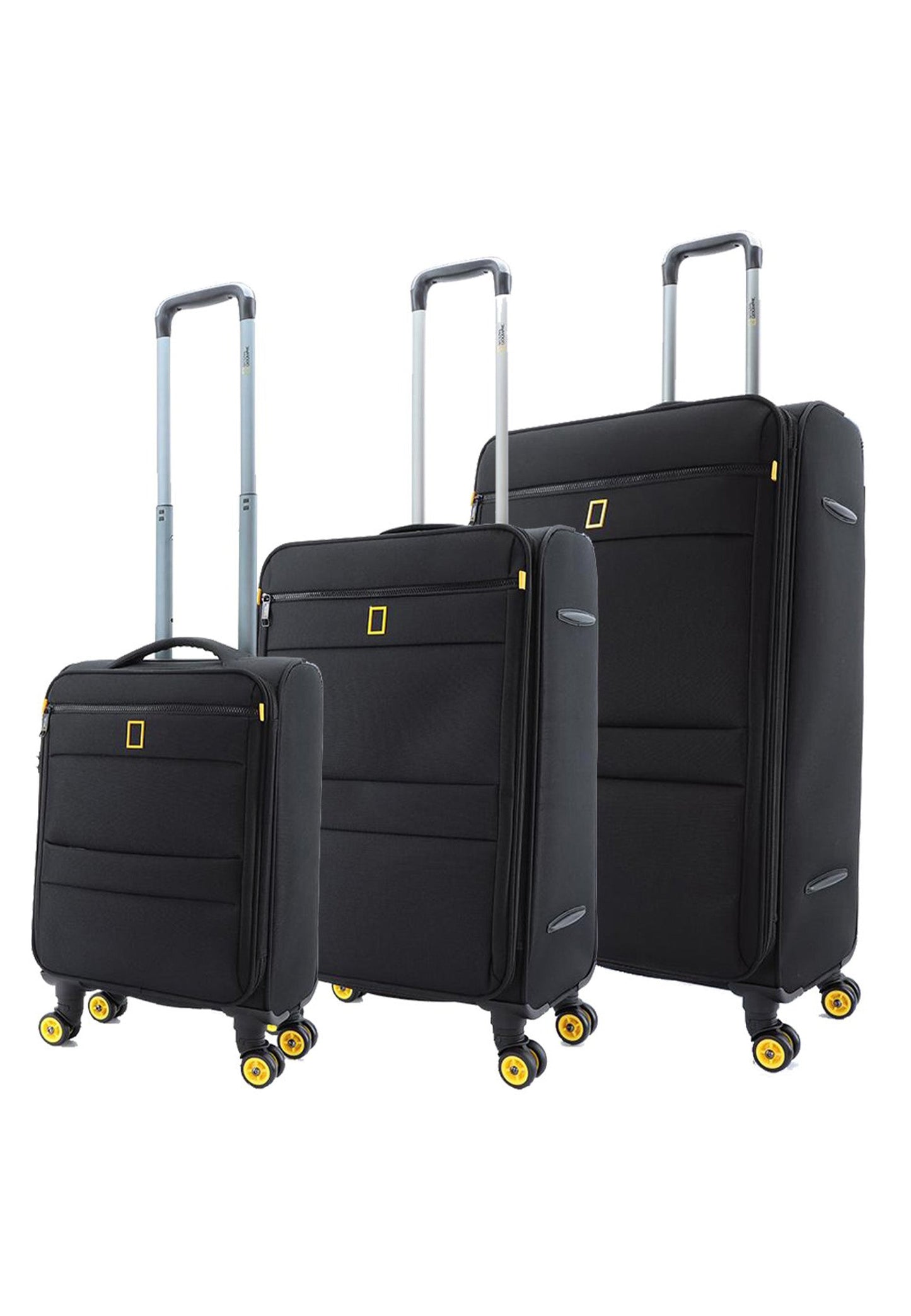 National Geographic Passage Stoff-Kofferset / Trolley-Set / Reisekofferset - (S/M/L) Schwarz