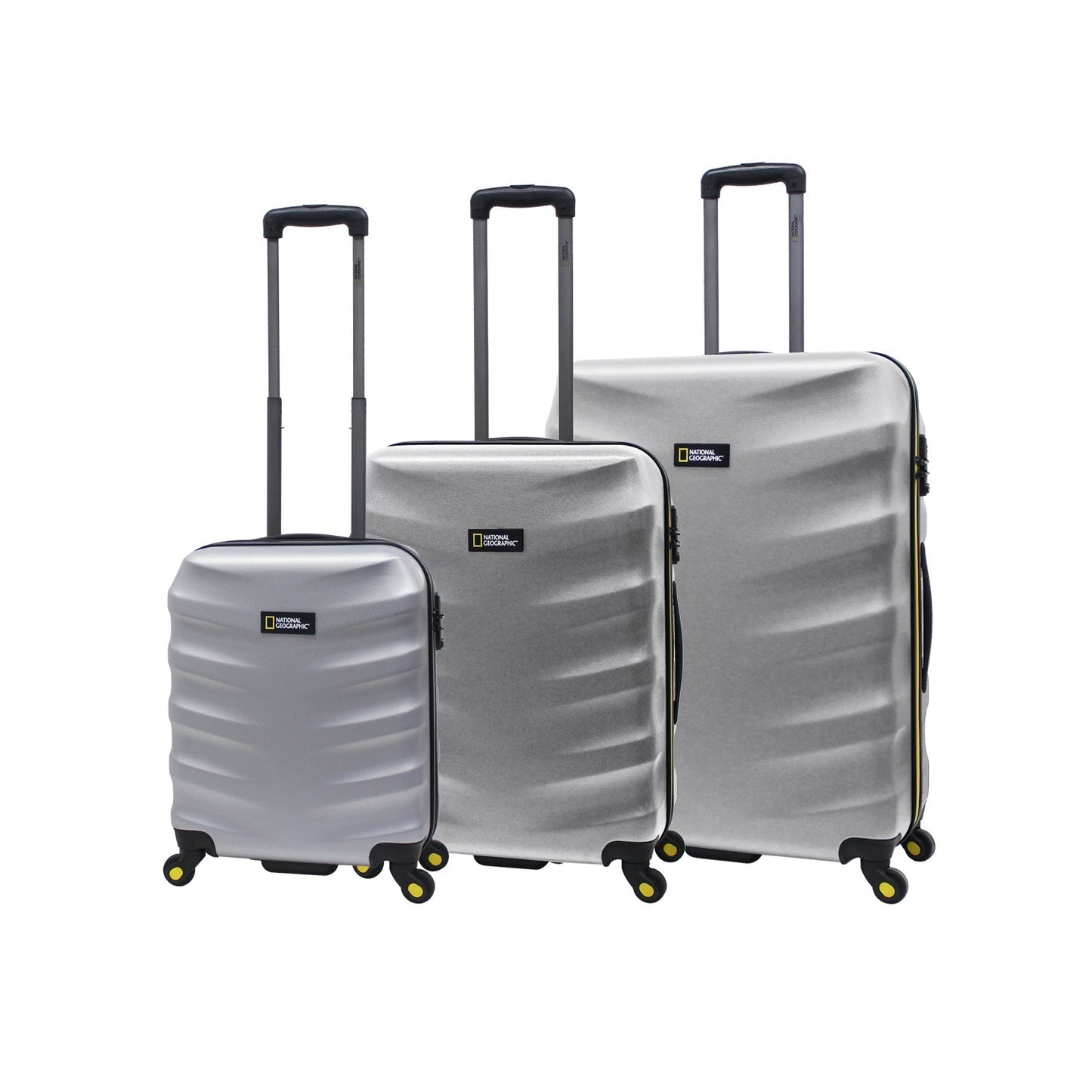 National Geographic - Arete Hartschalen-Kofferset / Trolley-Set / Reisekofferset - (S/M/L) Schwarz