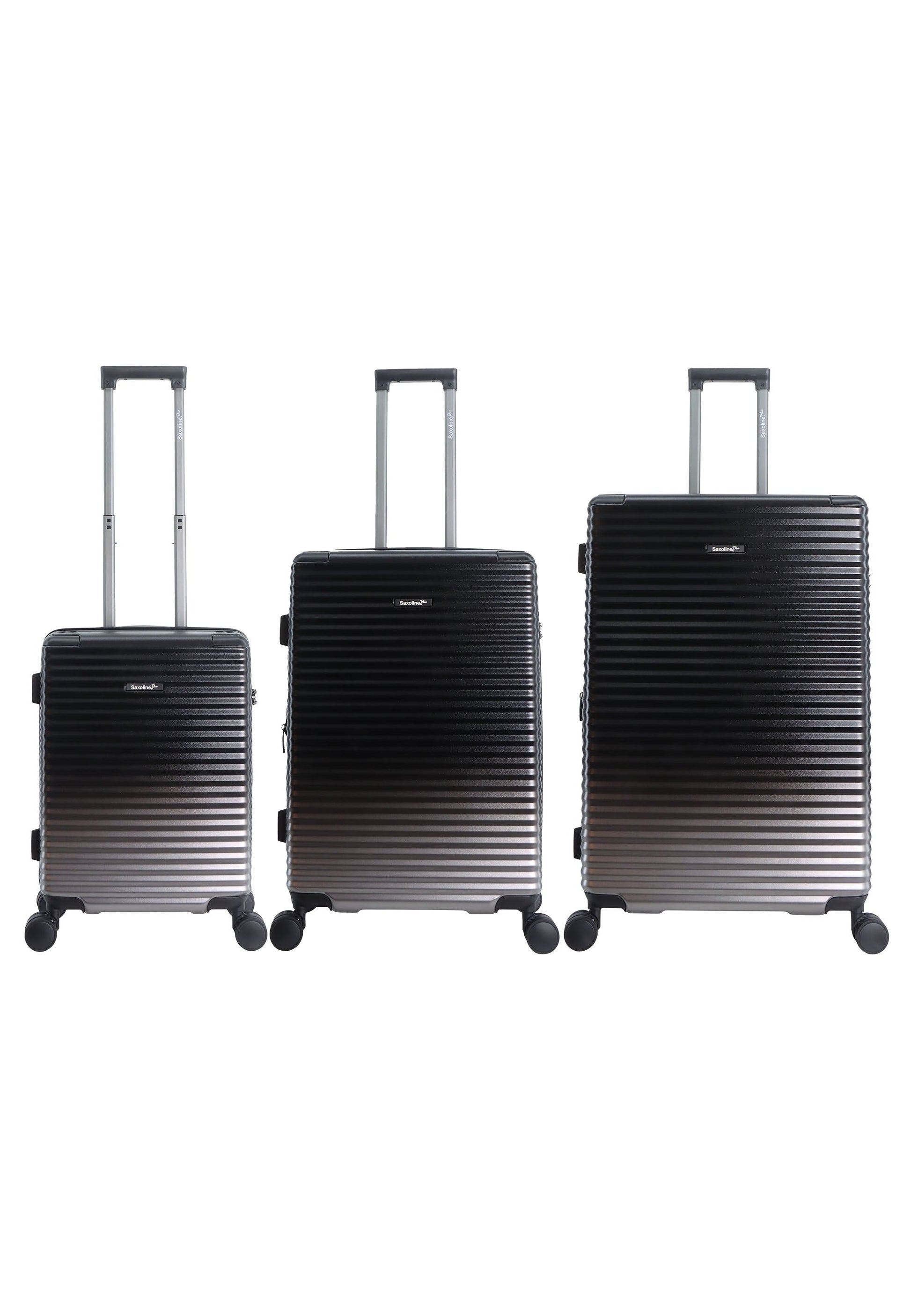 Saxoline Blue Elite Hartschalen-Kofferset / Trolley-Set / Reisekofferset - (S/M/L) Schwarz