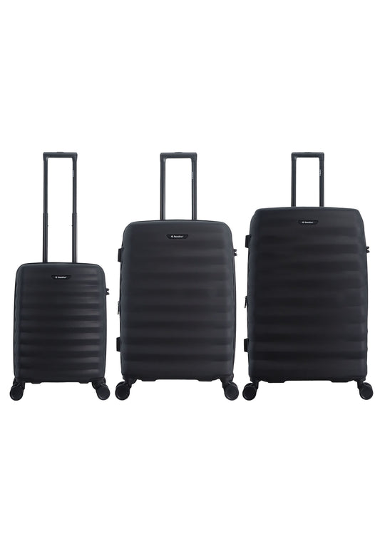 Saxoline Flow Hartschalen-Kofferset / Trolley-Set / Reisekofferset - (S/M/L) Schwarz