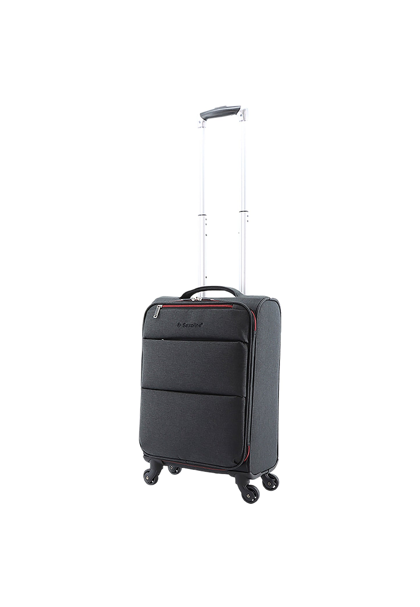 Saxoline Relax Red zipper Handgepäck Weichschalenkoffer / Trolley / Reisekoffer (Small) Anthrazit