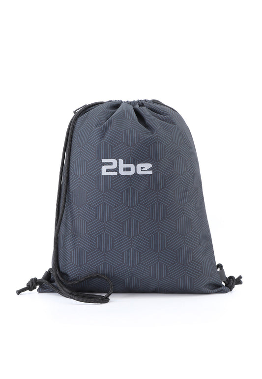 2be Sportbeutel / Turnbeutel / Kordelzugtasche Schwarz-Grau