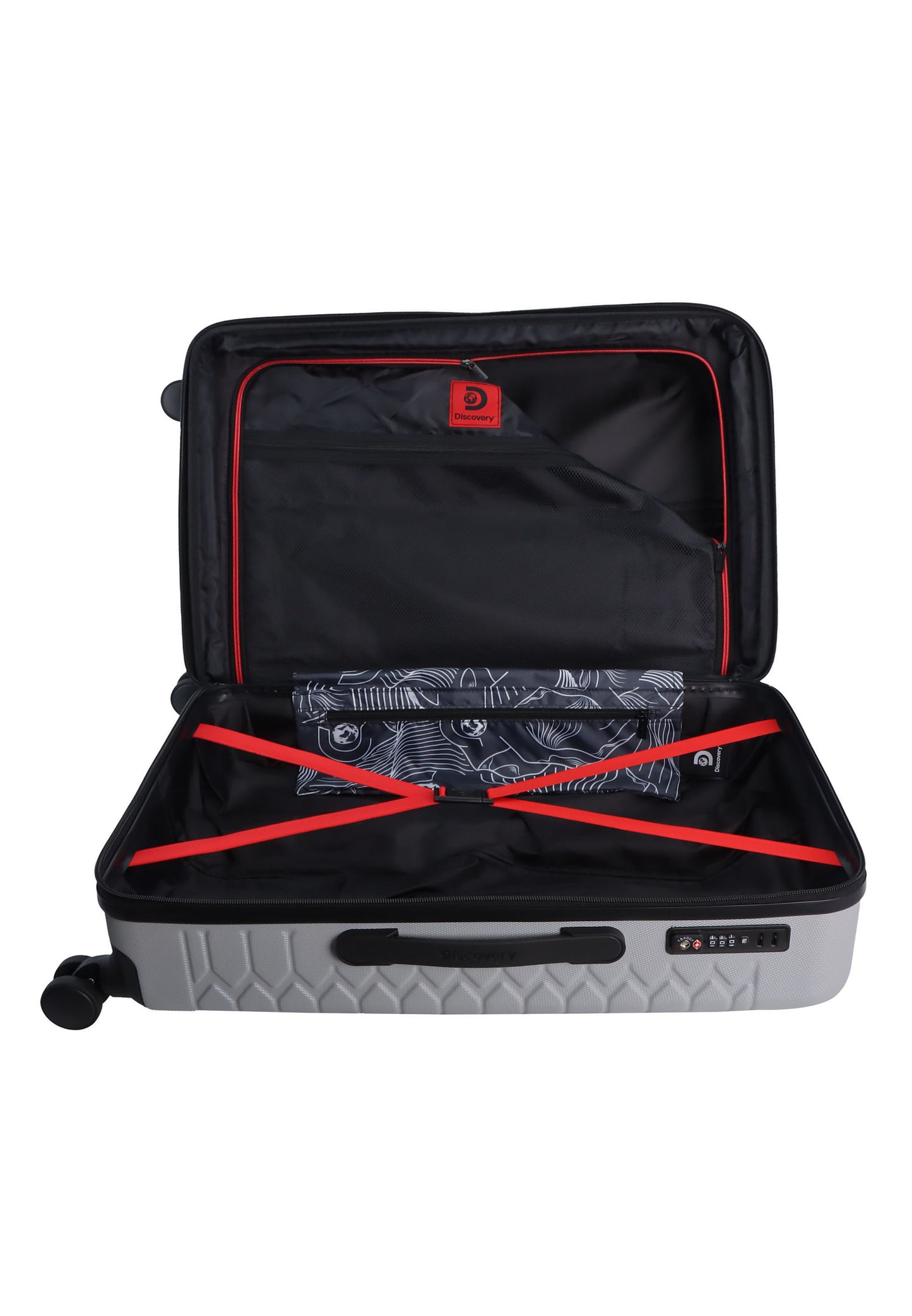 Discovery - Reptile | Hartschalenkoffer / Trolley / Reisekoffer / Koffer - 77 cm L - Silber