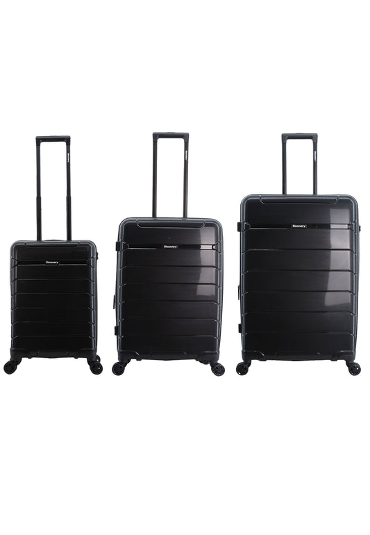 Discovery - Skyward | 3-teiliges Hartschalenkoffer-Set / Trolley-Set / Reisekoffer-Set - Schwarz