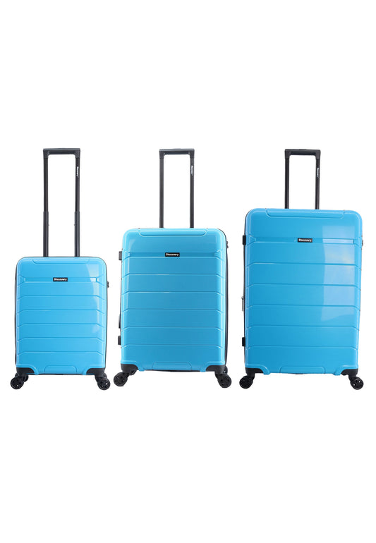 Discovery - Skyward | 3-teiliges Hartschalenkoffer-Set / Trolley-Set / Reisekoffer-Set - Blau