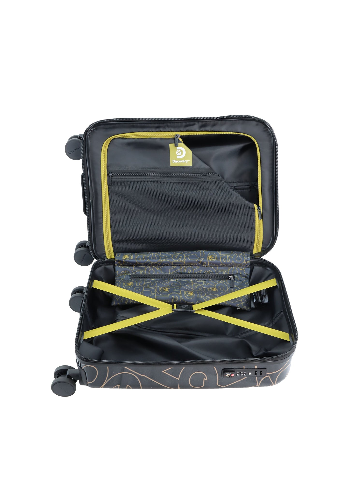 Discovery - Gold | Handgepäck / Hartschalenkoffer / Trolley / Reisekoffer mit Druck - 55 cm - S