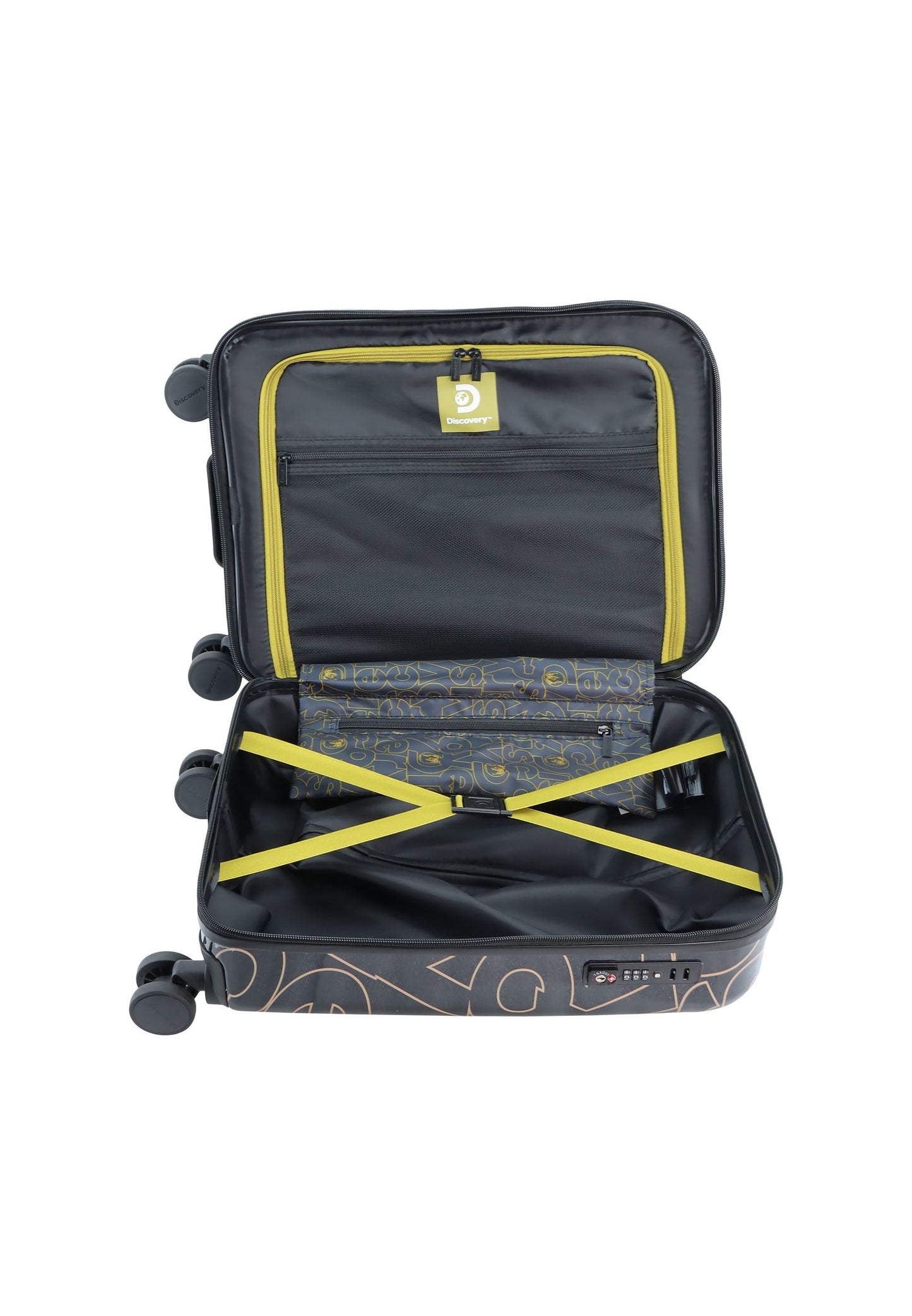 Discovery - Gold | Handgepäck / Hartschalenkoffer / Trolley / Reisekoffer mit Druck - 55 cm - S