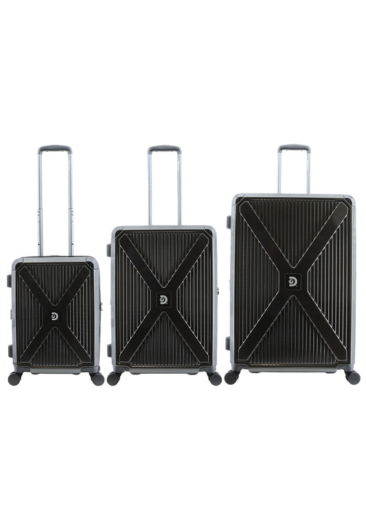 Discovery - Crossroad | Hartschalenkoffer-Set 3-teilig / Trolley-Set / Reisekoffer-Set - (S/M/L) - Schwarz