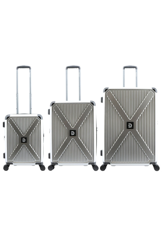 Discovery - Crossroad | Hartschalenkoffer-Set 3-teilig / Trolley-Set / Reisekoffer-Set - (S/M/L) - Silber