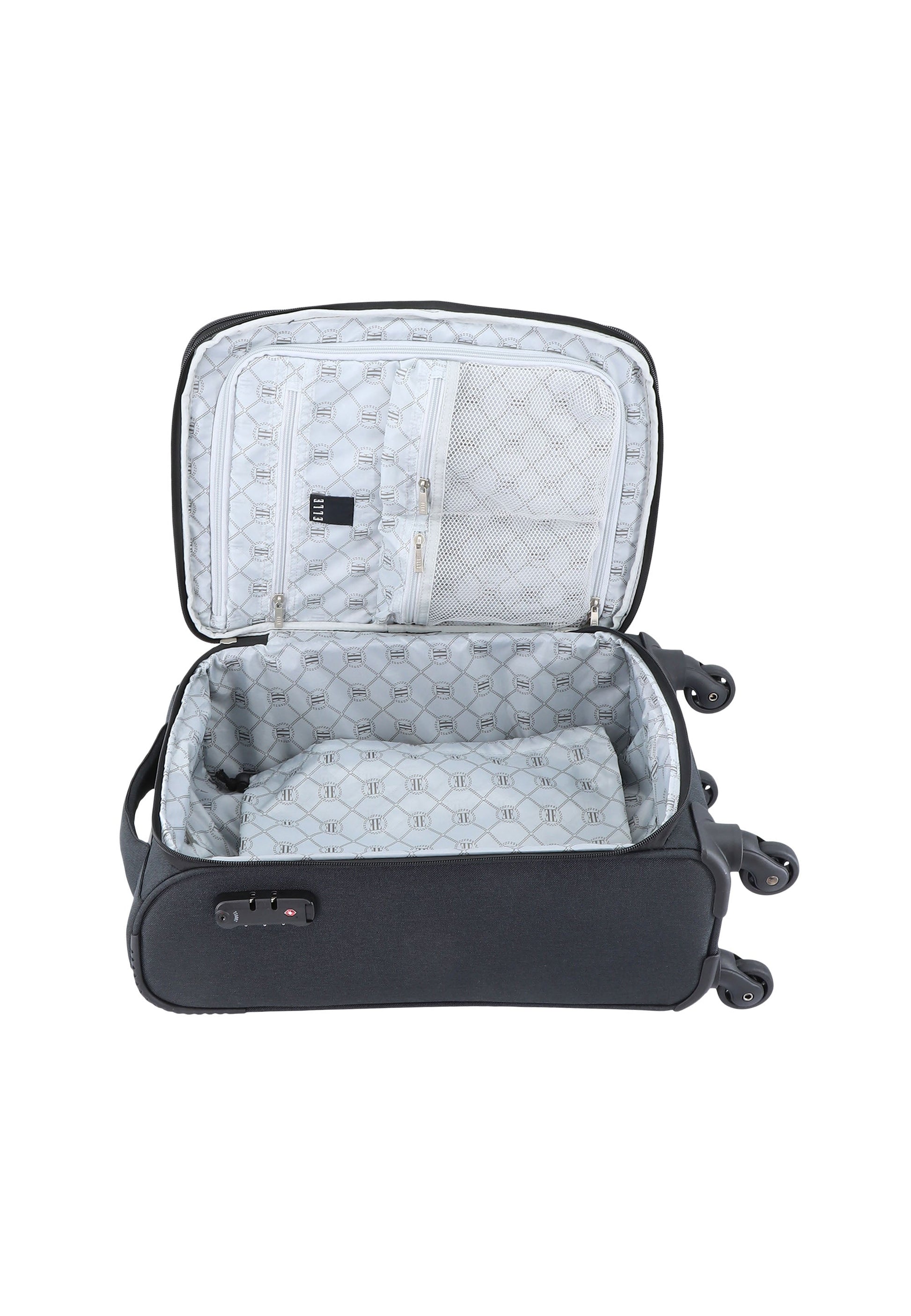 ELLE Pledge Handgepäck Weichschalenkoffer / Trolley / Reisekoffer (Small) Schwarz