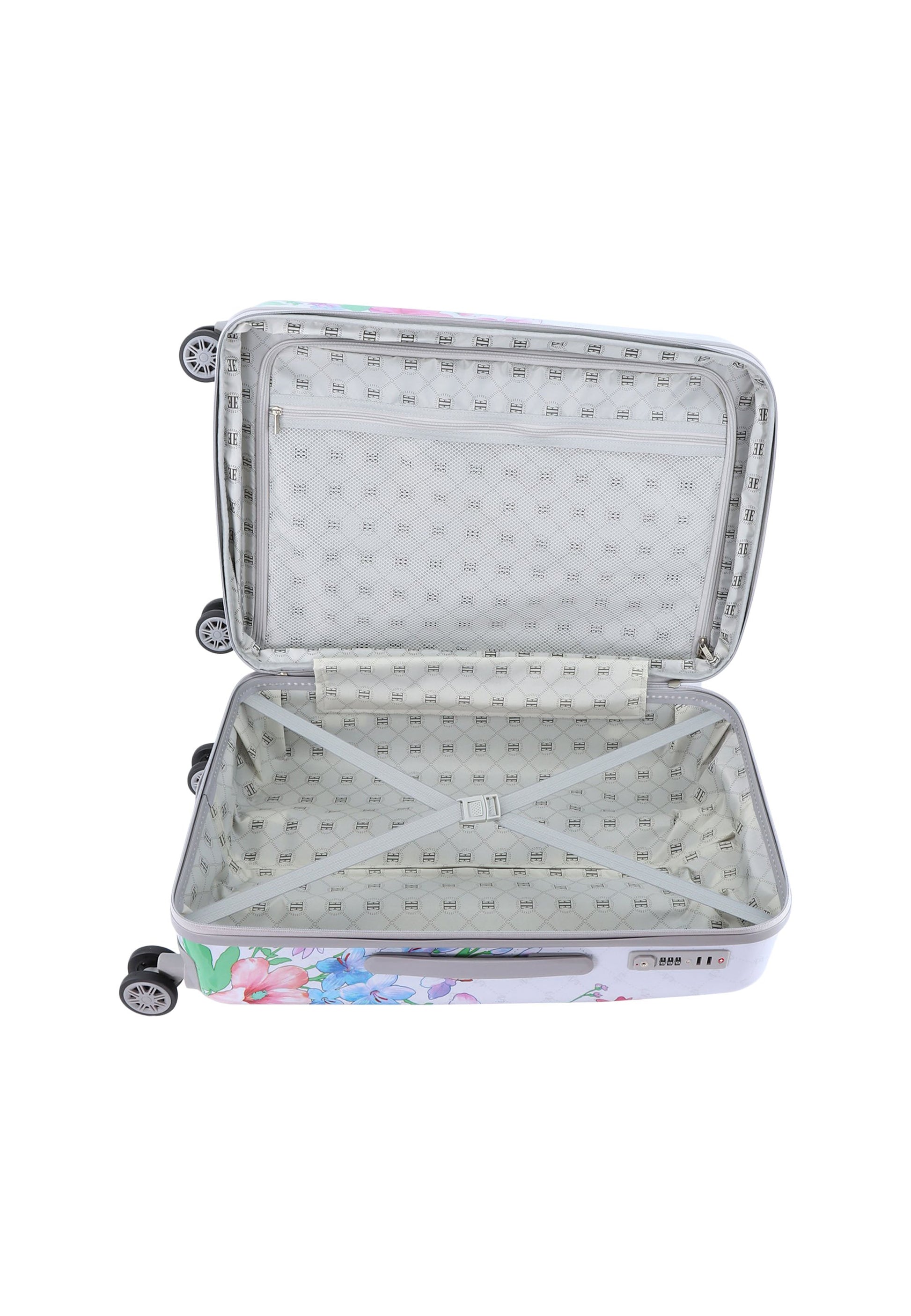 ELLE Bouquet Hartschalenkoffer / Trolley / Reisekoffer (Medium) Weiß