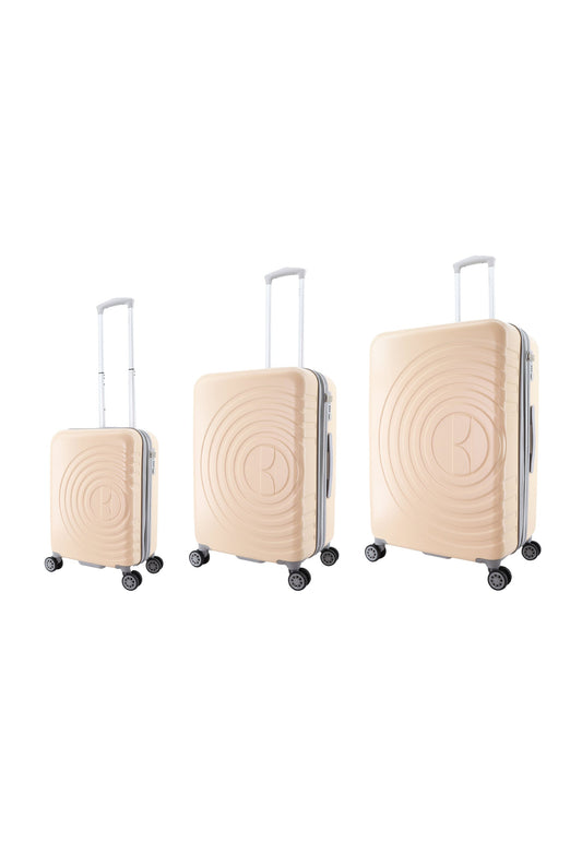 ELLE Debossed Hartschalen-Kofferset / Trolley-Set / Reisekofferset (S/M/L) Rosa