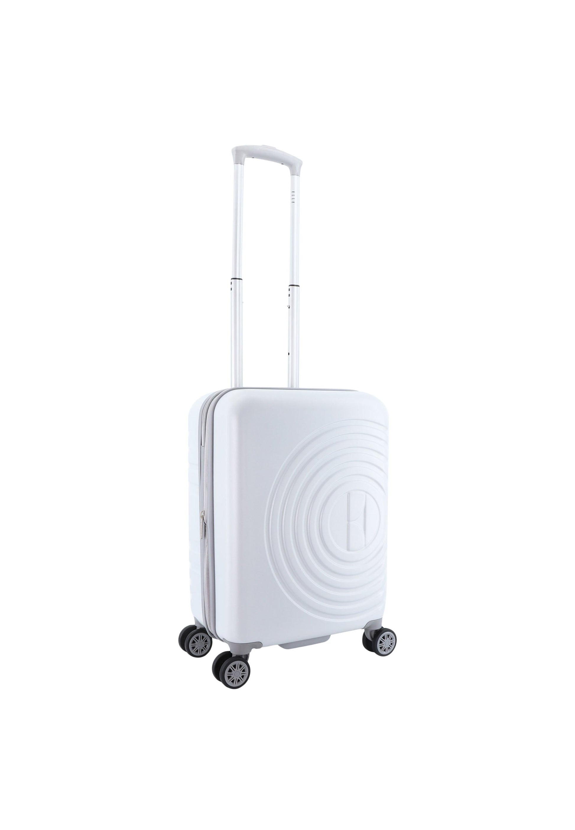 ELLE Debossed Handgepäck Hartschalenkoffer / Trolley / Reisekoffer (Small) Weiß