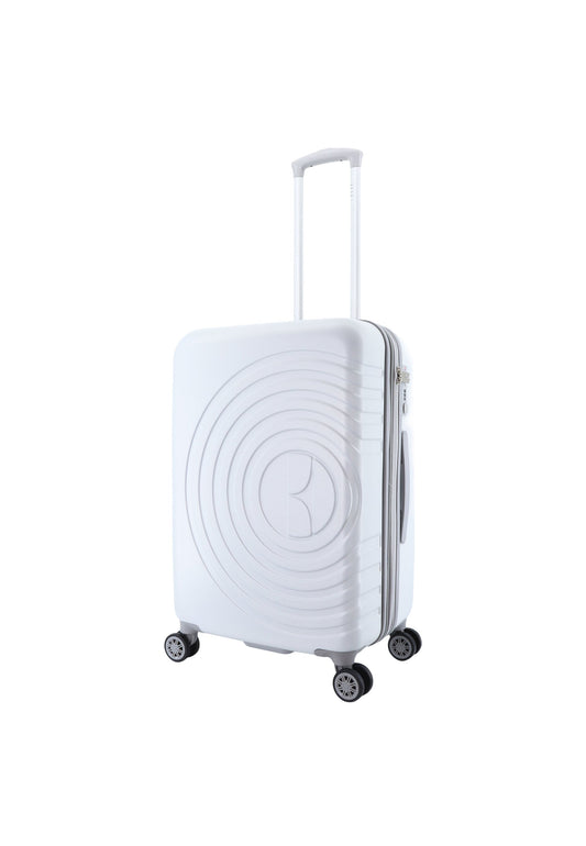 ELLE Debossed Hartschalenkoffer / Trolley / Reisekoffer (Medium) Weiß