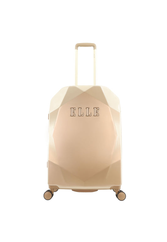 ELLE Diamond Hartschalenkoffer / Trolley / Reisekoffer (Medium) Taupe