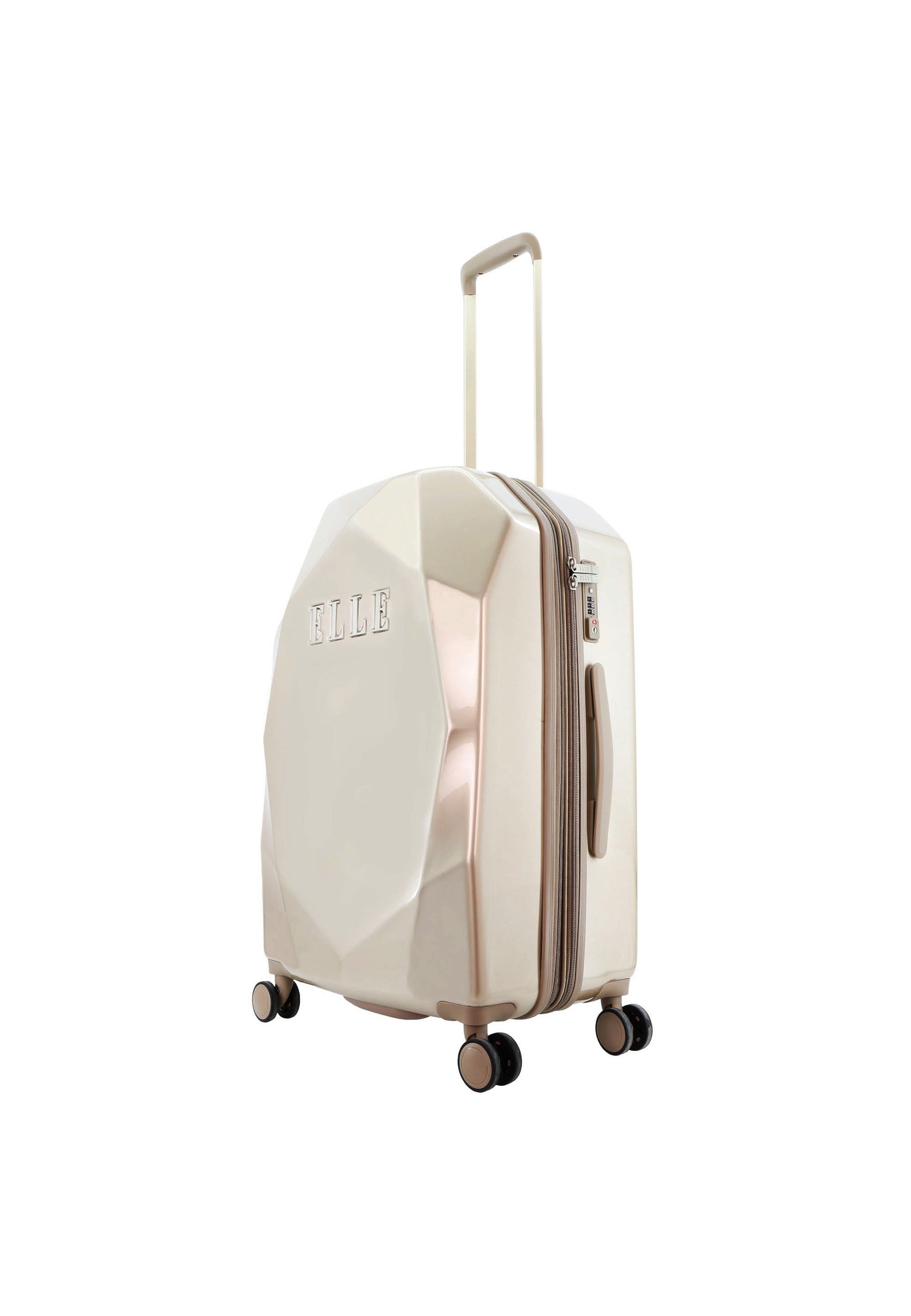 ELLE Diamond Hartschalenkoffer / Trolley / Reisekoffer (Medium) Taupe