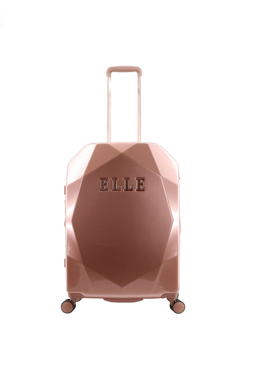 ELLE Diamond Hartschalenkoffer / Trolley / Reisekoffer (Medium) Roségold