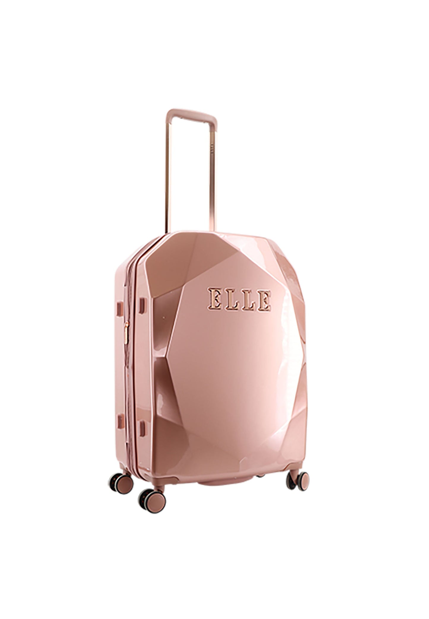 ELLE Diamond Hartschalenkoffer / Trolley / Reisekoffer (Medium) Roségold