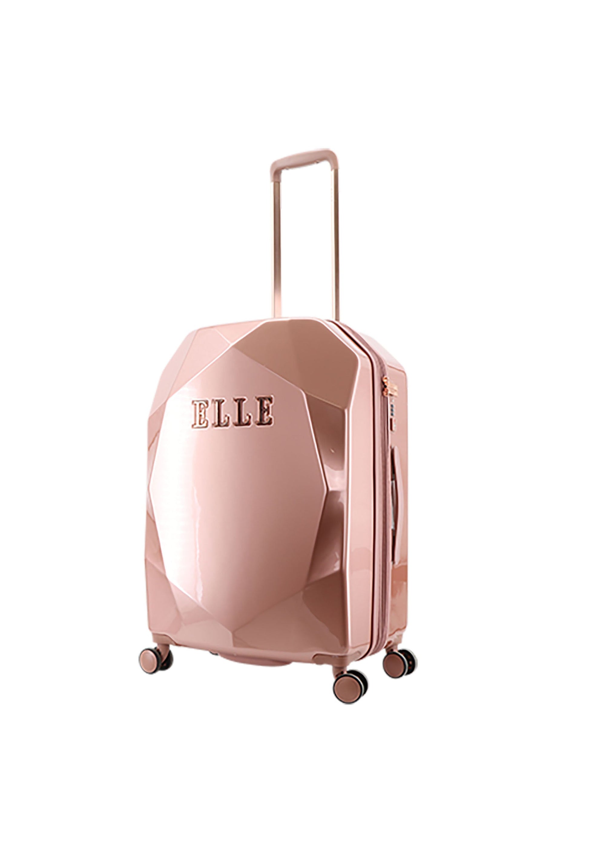 ELLE Diamond Hartschalenkoffer / Trolley / Reisekoffer (Medium) Roségold