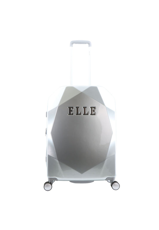 ELLE Diamond Hartschalenkoffer / Trolley / Reisekoffer (Medium) Silber