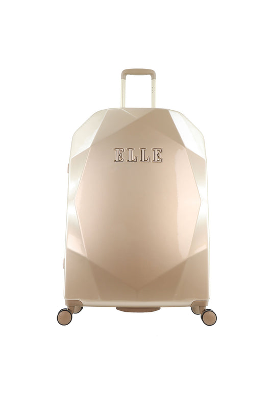 ELLE Diamond Hartschalenkoffer / Trolley / Reisekoffer (Large) Taupe