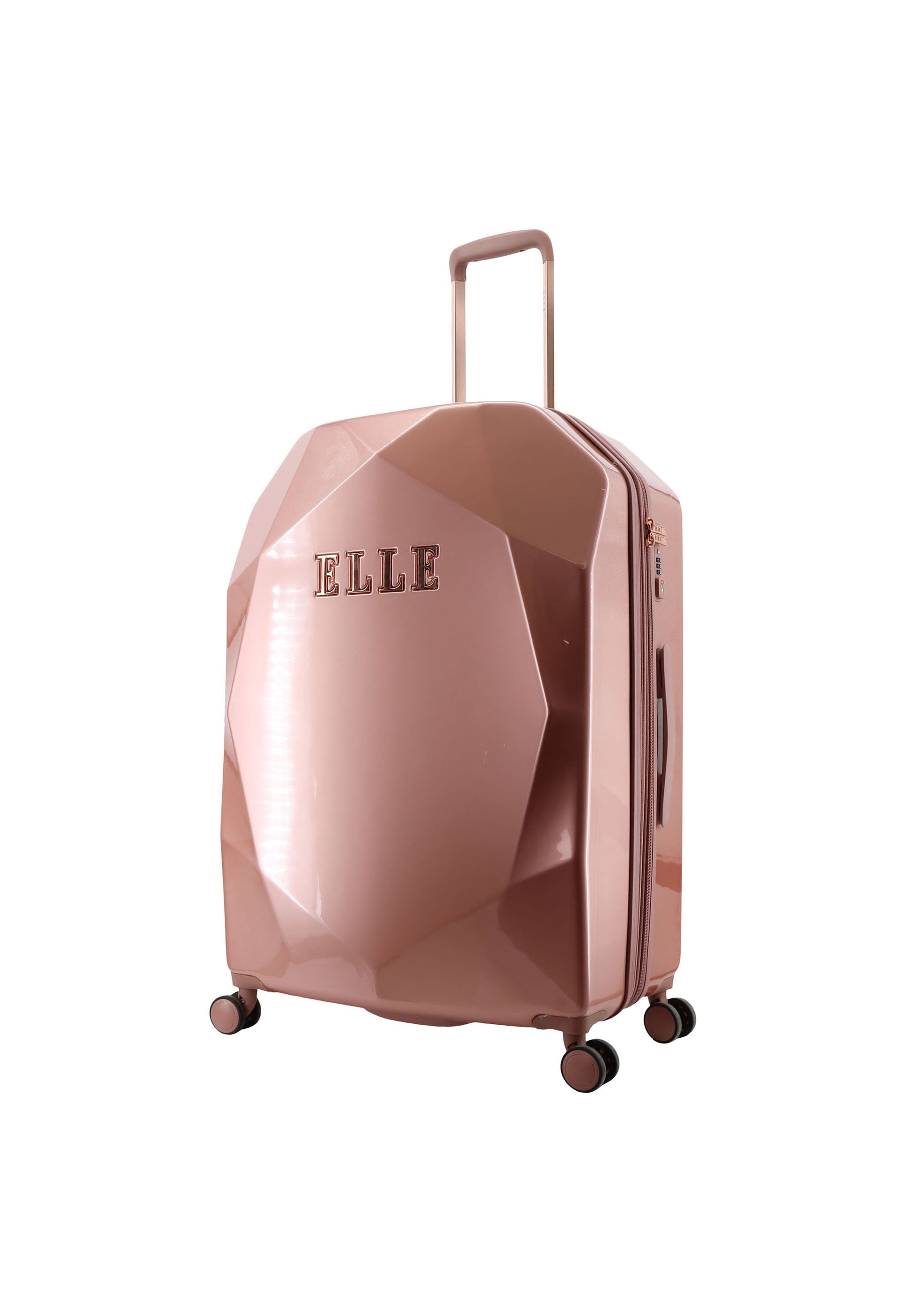 ELLE Diamond Hartschalenkoffer / Trolley / Reisekoffer (Large) Roségold