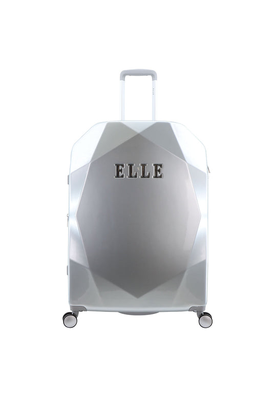 ELLE Diamond Hartschalenkoffer / Trolley / Reisekoffer (Large) Silber