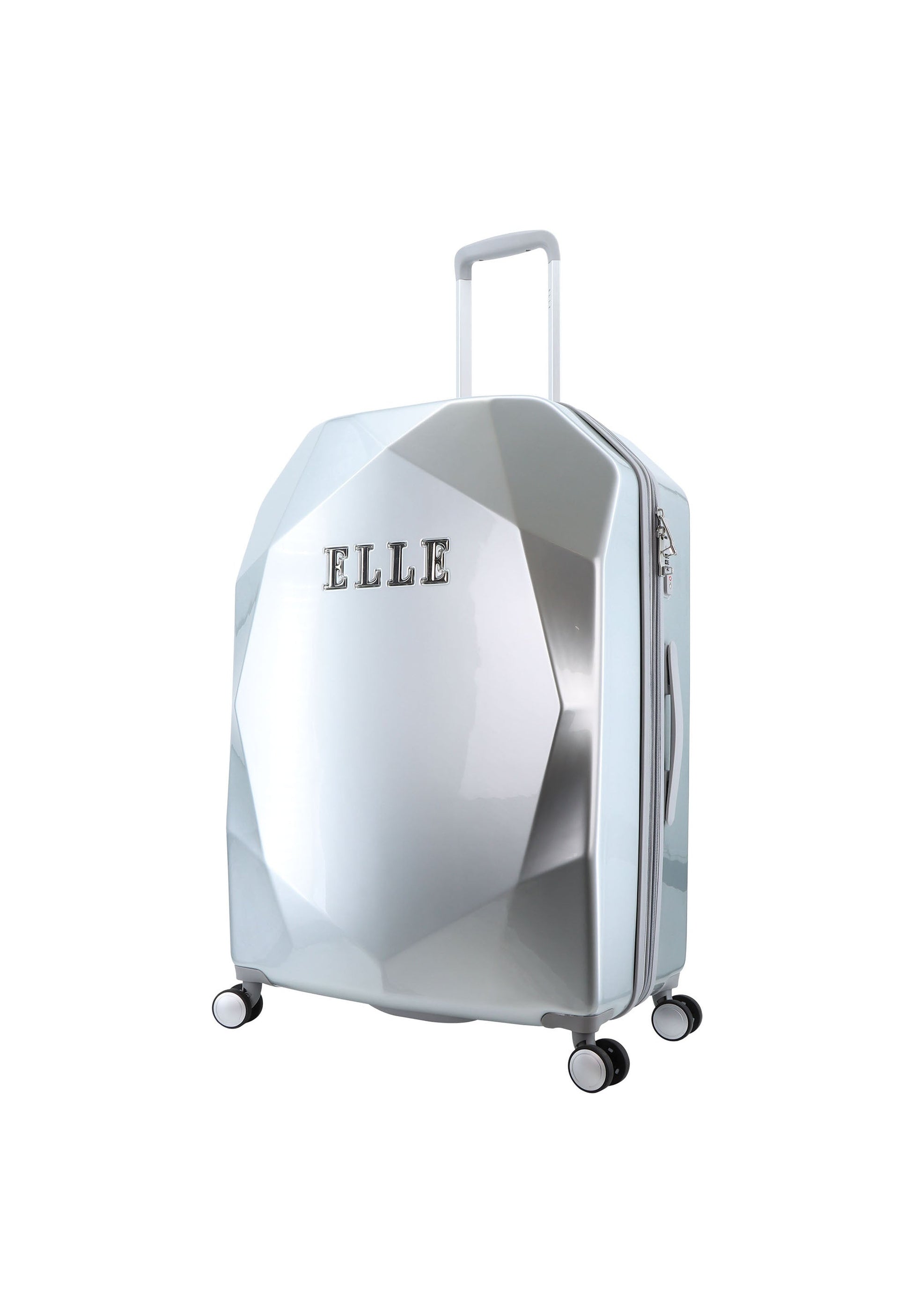 ELLE Diamond Hartschalen-Kofferset / Trolley-Set / Reisekofferset (S/M/L) Silber