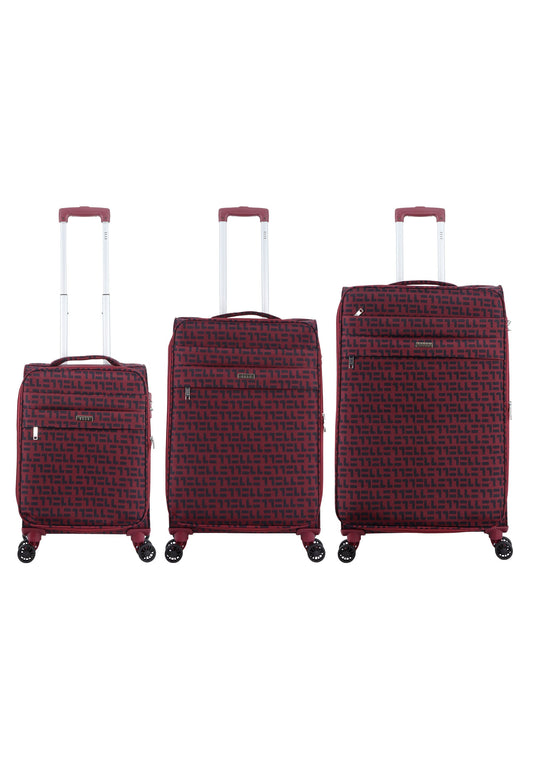 ELLE Couture Weichschalen-Kofferset / Trolley-Set / Reisekofferset (S/M/L) Rot