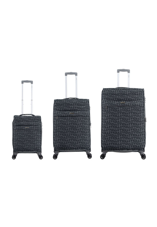 ELLE Couture Weichschalen-Kofferset / Trolley-Set / Reisekofferset (S/M/L) Grau