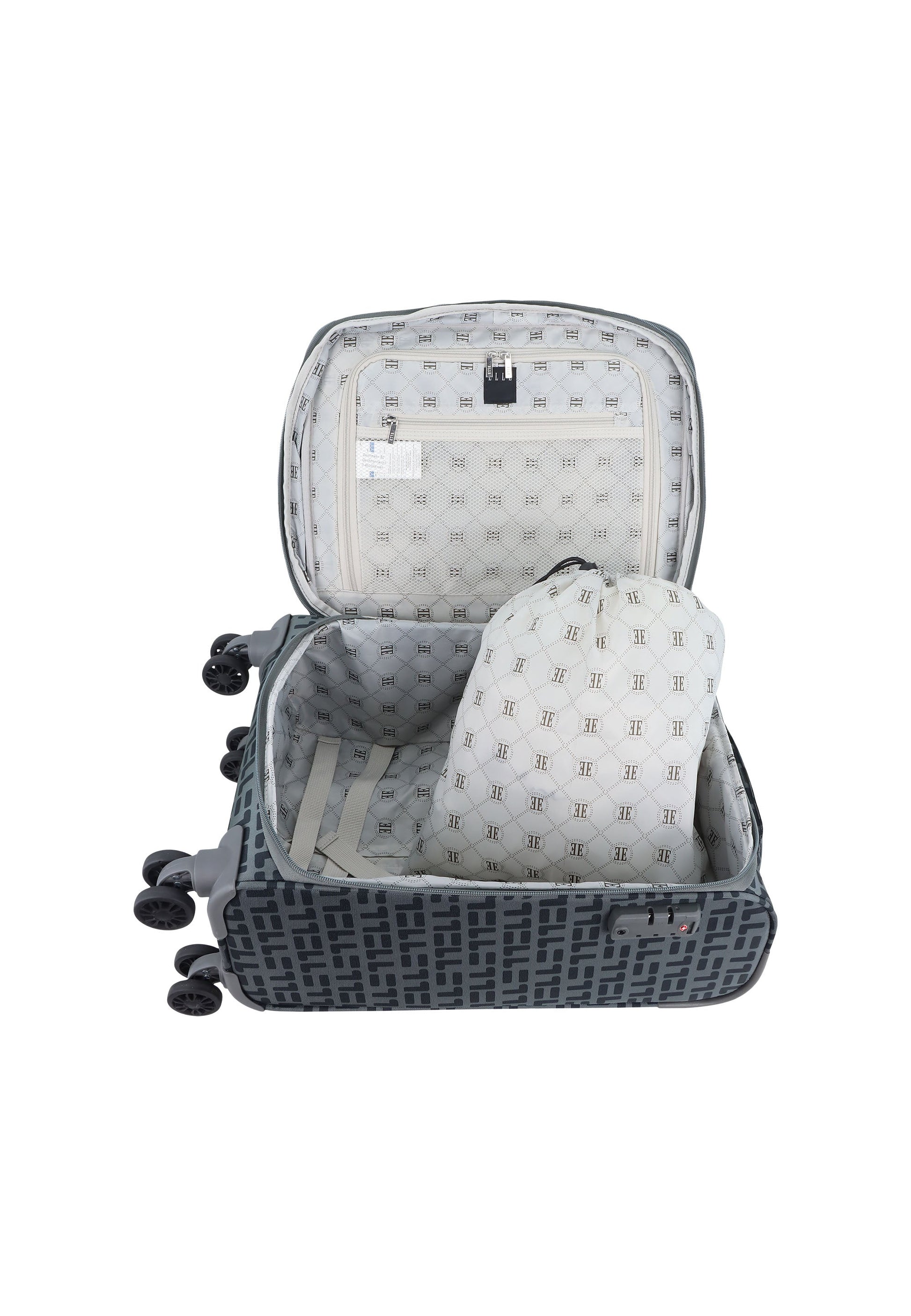 ELLE Couture Handgepäck Weichschalenkoffer / Trolley / Reisekoffer (Small) Grau