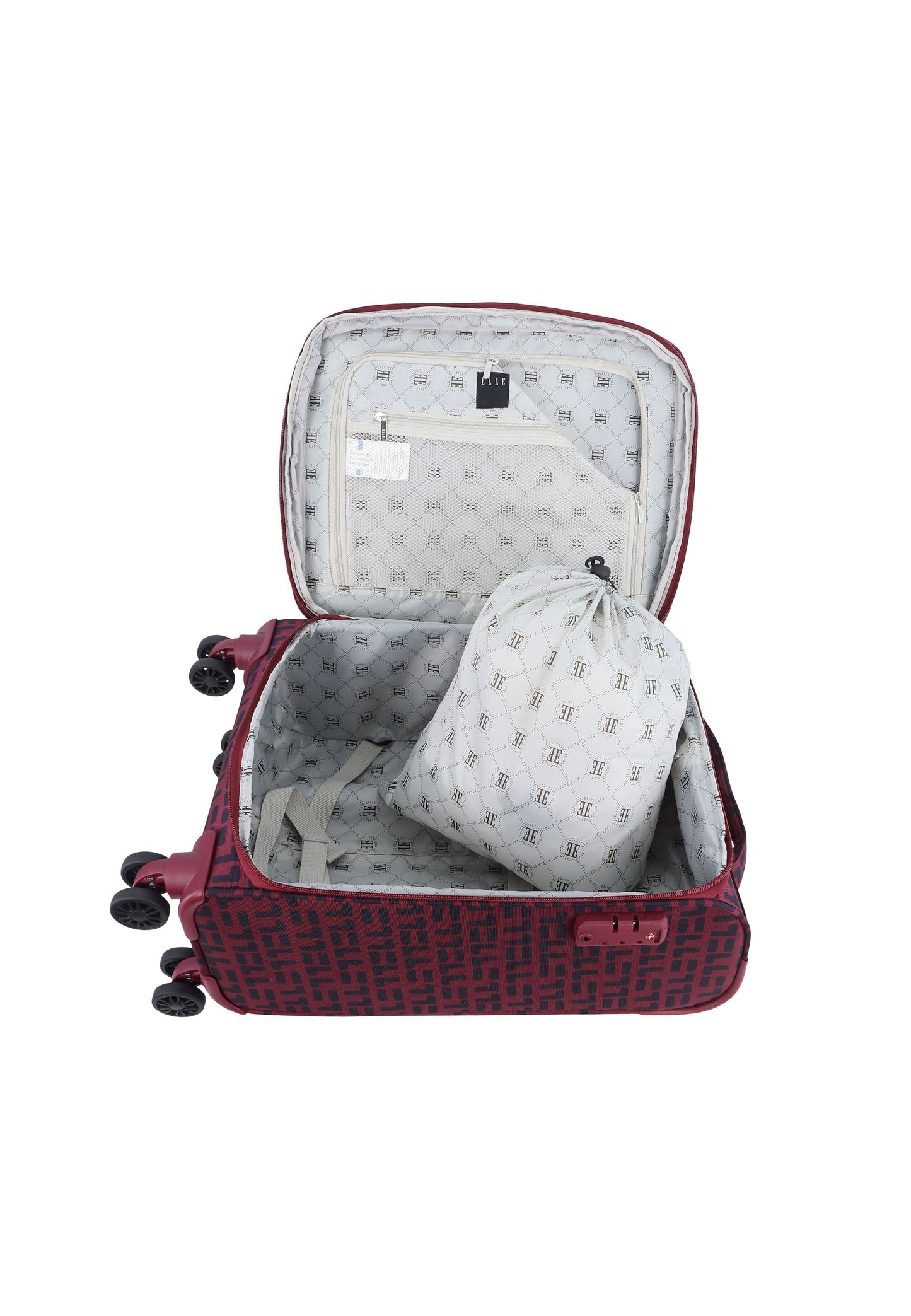ELLE Couture Handgepäck Weichschalenkoffer / Trolley / Reisekoffer (Small) Rot