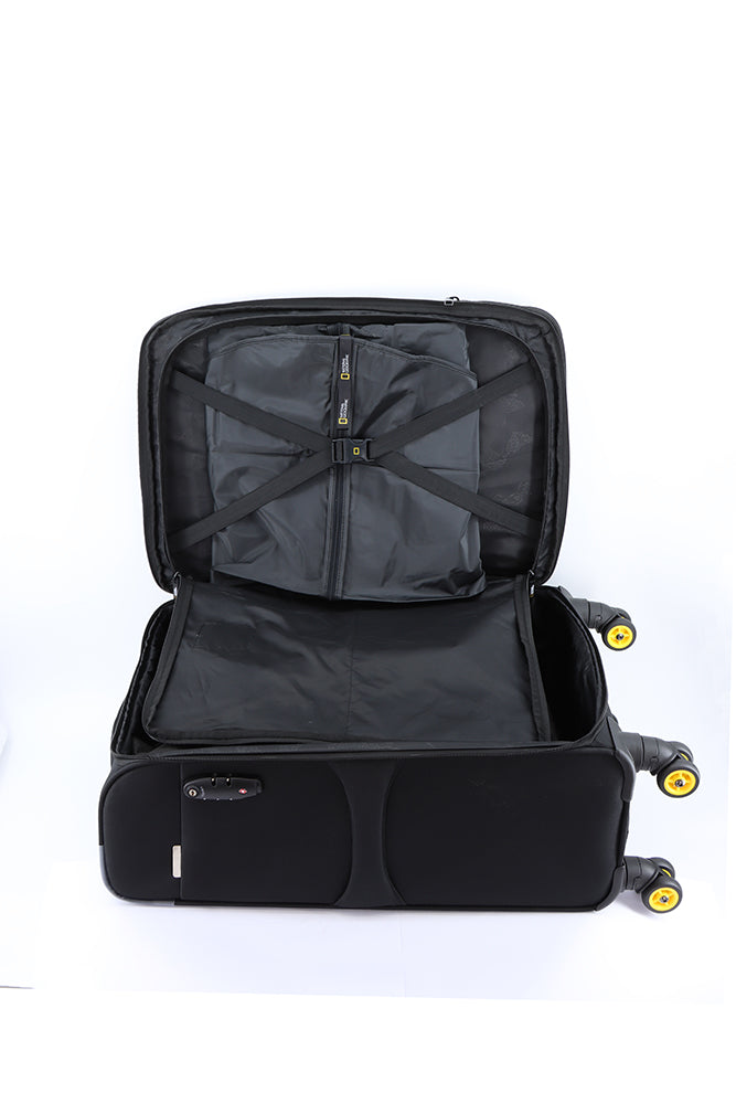 National Geographic Passage Stoffkoffer Weichschalenkoffer / Trolley / Reisekoffer - 60 cm - (Medium) Schwarz