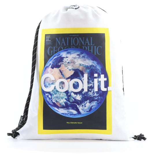 National Geographic - Earth Sportbeutel / Turnbeutel / Kordelzugtasche - 9L - Weiß