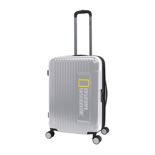 National Geographic - Canyon Hartschalenkoffer / Trolley / Reisekoffer - 67 cm - (Medium) - Silber