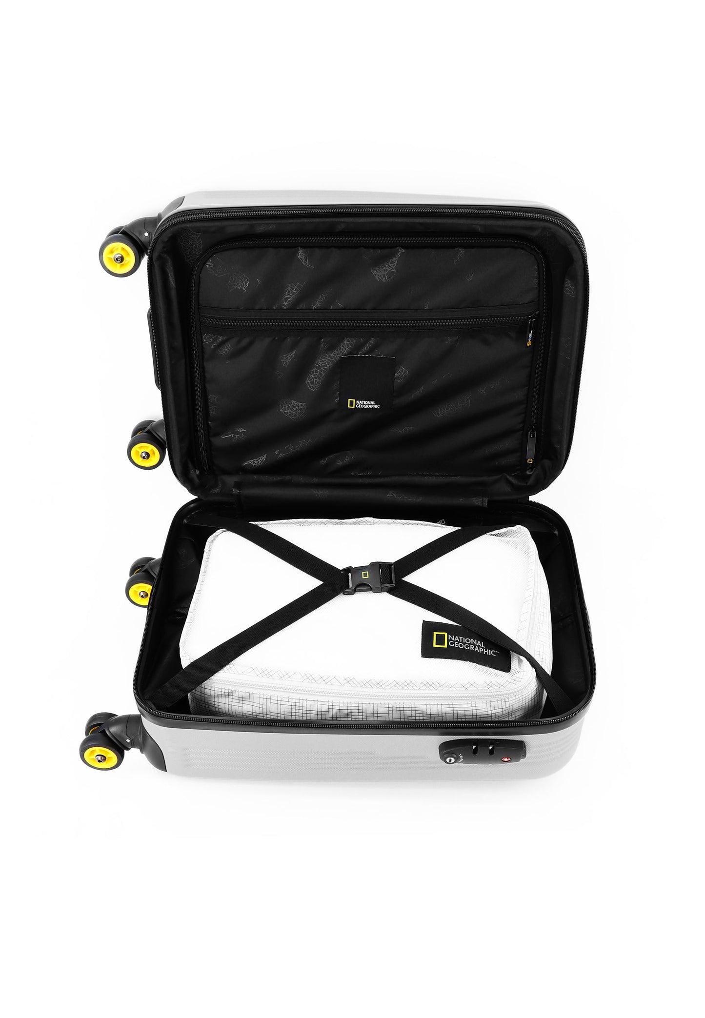 National Geographic - Aerodrome Handgepäck Hartschalenkoffer / Trolley / Reisekoffer - 54 cm - (Small) - Silber