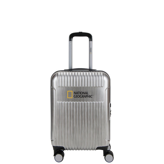 National Geographic - Canyon Handgepäck Hartschalenkoffer / Trolley / Reisekoffer - 55 cm - (Small) - Silber