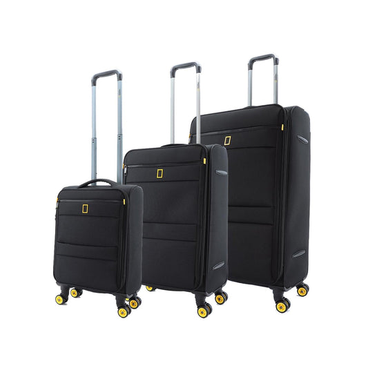 National Geographic Passage Stoff-Kofferset / Trolley-Set / Reisekofferset - (S/M/L) Schwarz
